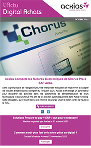 Acxias connecte les factures électroniques de Chorus Pro à SAP Ariba